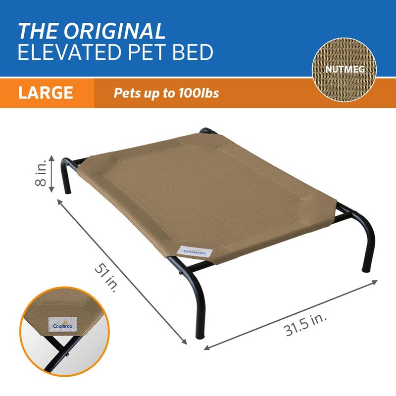 Coolaroo Original Elevated Dog Bed - Breathable Off-The-Ground Pet Bed with Cooling Fabric, Joint Relief & Moisture-Resistant Fabric, 100% Recyclable, Easy Clean, Nutmeg, Large - Image 4